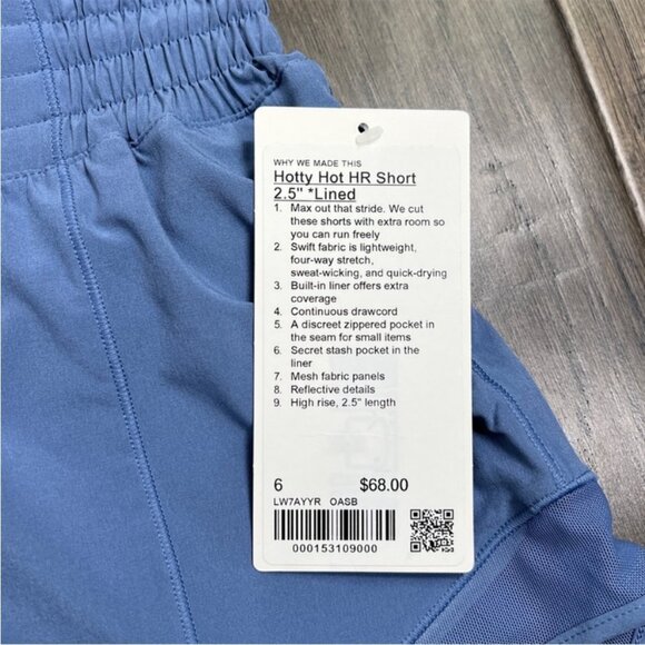 Lululemon NWT Hotty Hot High-Rise Lined Short 2.5" Oasis Blue NWT - Picture 5 of 8